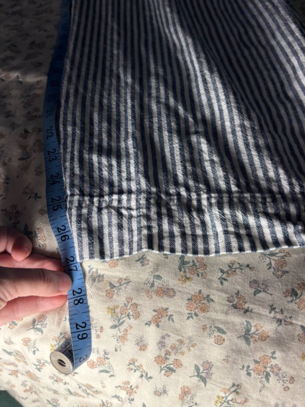 Old Navy Blue and White Striped Linen Pants Elastic Waist Pockets Womens Large - Picture 7 of 7